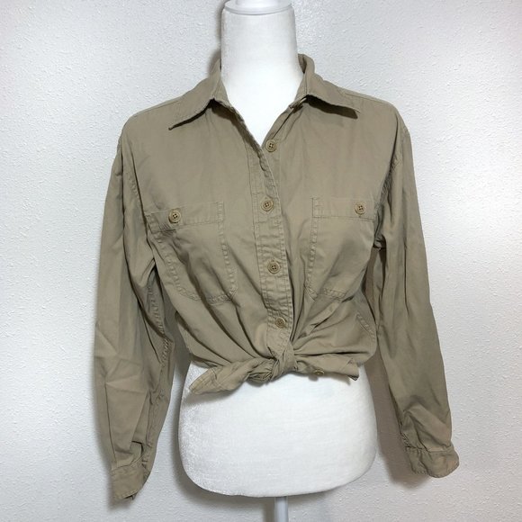 Classiques Entier Khaki Twill Shirt | S - Picture 2 of 5